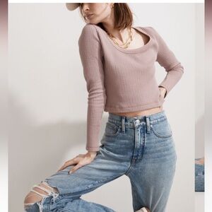 Madewell Waffle Long-Sleeve Crop Tee